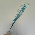 Blue Christmas glitter spray pick with shimmering beaded tinsel for holiday floral decor - Without Berries / Lake Blue