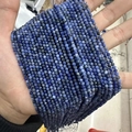 Faceted natural blue sodalite small beads with white textures in a multi-strand bundle - Grade B Sodalite 3mm