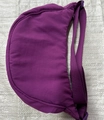 Purple nylon crescent crossbody bag with adjustable wide strap and smooth fabric finish - Purple