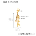 Golden fish pendant in stainless steel with colorful oil drip finish and measurements - White Fish Gold Pendant (D296-2)