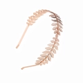 Eleganter Haarreif aus roségoldenem Metall mit detailliertem Blattdesign für Damen - Roségold