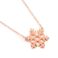 Elegant rose gold snowflake pendant necklace with delicate chain for winter jewelry - Rose Gold Snowflake Style (KN199692-KLX)