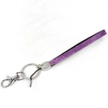 Sparkling wrist strap lanyard featuring purple rhinestones and silver metal clasp - Purple