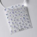 Stickers ongles 3D fleurs à l'encre bleue et blanche TS-2313 avec design floral relief - TS-2313 Fleurs à l'Encre en Relief 3D