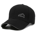 Casquette de baseball noire classique avec logo de sports de montagne pour le soleil. - Réglable / Noir