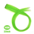 Vibrant 22-inch long straight green hair extension piece with clip-in attachment - Bright Green (149H)