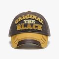 Berretto da baseball retrò con corona marrone e visiera gialla con ricamo 'ORIGINAL' - Regolabile / Marrone