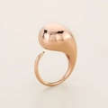 Détail de la bague goutte d'eau or rose avec finition polie et anneau ajustable - Or Rose (KR112230-HR)