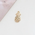 Golden pineapple pendant with cubic zirconia for DIY jewelry making and earrings - 7# Pineapple