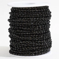 DIY jewelry chain with black faceted crystal beads on white spool roll, 18k gold plated - 3.6mm (1m/Pack) / Gold Chain - Black