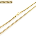 Golden 2.5mm stainless steel snake chain necklace with lobster clasp 600mm length - Gold 2.5mmx600mm(KN203776-Z)