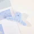 Sky blue plush hair claw clip with soft faux fur texture for autumn hair styling - Plush Solid Color Claw - Sky Blue
