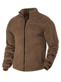 Detailed macro view of the brown fleece texture and durable zipper on this men's jacket - S / Dark Brown