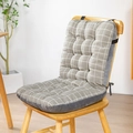 Cuscino per sedia grigio a quadretti con lacci per sedie da ufficio o pranzo - Edizione Standard [33*42*45cm] / Quadri Grigi