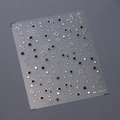 Stickers à ongles étoiles métalliques Y2K M552 avec étoiles argentées et motifs noirs - Style de Motif d'Étoile (M-552)