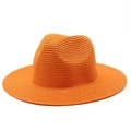 Classico cappello Panama in paglia arancione brillante con trama a spirale traspirante - Stile Semplice / Arancione
