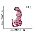 Detail of pink leopard print embroidery patch with dimensions 8.1cm and 4.6cm - 11# Pink Leopard