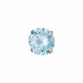 Pendiente de titanio con piedra preciosa azul claro redonda y engaste de cuatro garras - Rosca 0,9mm (Sin Barra) / Azul Mar Claro (Cabeza 6mm)