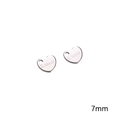 Pair of 7mm heart-shaped silver stainless steel pendants for DIY jewelry making - Heart Extension Chain Tag 7mm Steel Color (10 pcs/Pack)