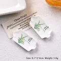 Miniature blue and white porcelain tray with orchid painting for dollhouse DIY - Square Plate - Orchid