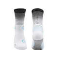 Pro basketball socks with black-white gradient and blue spiral anti-slip grip - Kids One Size / Black/White