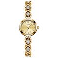 GEDI luxury gold bracelet watch for women with sparkling crystal links and quartz movement - Gold Case Gold Dial White Zircon Gold Strap