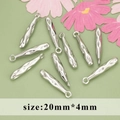 Silver plated cylinder charm pendants 20mmx4mm with irregular texture for DIY jewelry - 20x4mm Irregular Cylinder / Silver