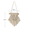 Handgewebter Mini-Wandbehang im Boho-Stil aus Baumwolle mit Fransen und Holzstab - Stil 3 / Anpassbar
