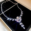 No.50 Silver Flower Leaf Tassel Necklace