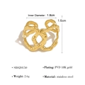 Lava irregular 18K gold plated stainless steel open ring with 1.8cm diameter - Irregular Hollow Shape (SR020150)