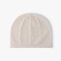 Berretto da donna in lana a maglia beige con motivo a trecce caldo per l'inverno - Taglia unica / Stile Beige (24B058 Beige)