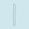 Detail of dark grey glitter strap with dual silver metal hooks for phone cases - Gray