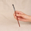 Pro eye shadow blending brush with dark brown wood handle and black soft fiber bristles - F212-Tapered Blending Brush