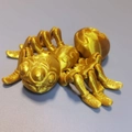 3D printed articulated spider toy with metallic silk gold finish and movable joints - Spider / Gold