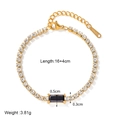 Detail of gold emerald zircon bracelet with dimensions 16+4cm and 3.81g weight info - Deep Black