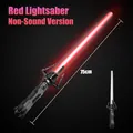 Red 75cm light-up toy sword with black hilt and guard, non-sound version - Transparent Red Single Sword Silent