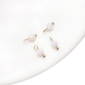 DIY jewelry 4mm white natural stone pendant with gold metal finding for bracelets - Freshwater Shell