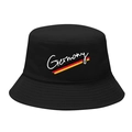 Black unisex bucket hat featuring Germany text and iconic flag stripes for summer - M / 3# Germany Text - Black