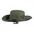 Tactical camouflage fishing hat in dark green with adjustable drawstring for men - One Size / Army Green