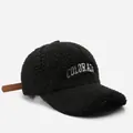 Retro black faux shearling baseball cap with Colorado embroidery and leather strap - Black