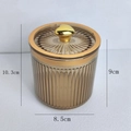 Amber glass swab holder with gold heart handle and precise 10.3cm height dimension - Heart Handle / Amber
