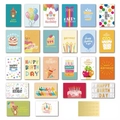 Set aus 24 einzigartigen Geburtstagskarten mit bunten Mustern und passenden Umschlägen für Feiern - S666# Stil (Inklusive Umschläge und Aufkleber)