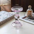Portacandele vintage in vetro rosa con design a pilastro sferico e dimensioni specifiche - Portacandele a Pilastro Romano - Rosa Grande