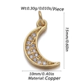 Golden moon pendant with clear zircon inlay and specific size measurements for party wear - CX146-13 (Gold Zircon Moon Mini Pendant)