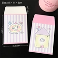 Pastel lavender striped paper envelope for photo cards with puppy cake and house motifs - 2# House - Cute Envelope Bag