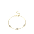Elegantes S925 Sterlingsilber Armband mit bösem Blick, 18K Vergoldung und blauem Stein - 925er Silber / Gold (RHB1395G)