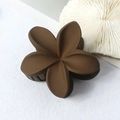 Matte dark brown flower hair claw clip with sturdy teeth for half-up hairstyles - Matte Coffee