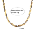 Collana a spina di pesce intrecciata bicolore oro e argento, 0,6cm larghezza, 45cm - Collana a Doppio Strato-Bicolore