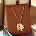 18K gold mother and baby pendant necklace in a brown gift box with 45cm chain length - Mother Embracing Baby Silhouette (KN292743-Z)