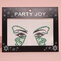 Self-adhesive green butterfly face jewels for festival makeup with card packaging - HF-163-Green Butterfly Rhinestone Style